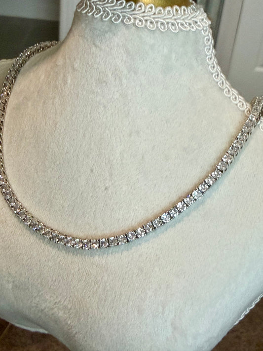 Crystal Tennis Necklace -Zirconia