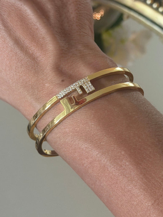 Gold cuff bracelet