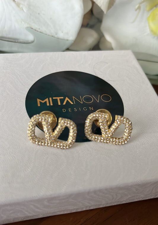 Gold Studs with stone
