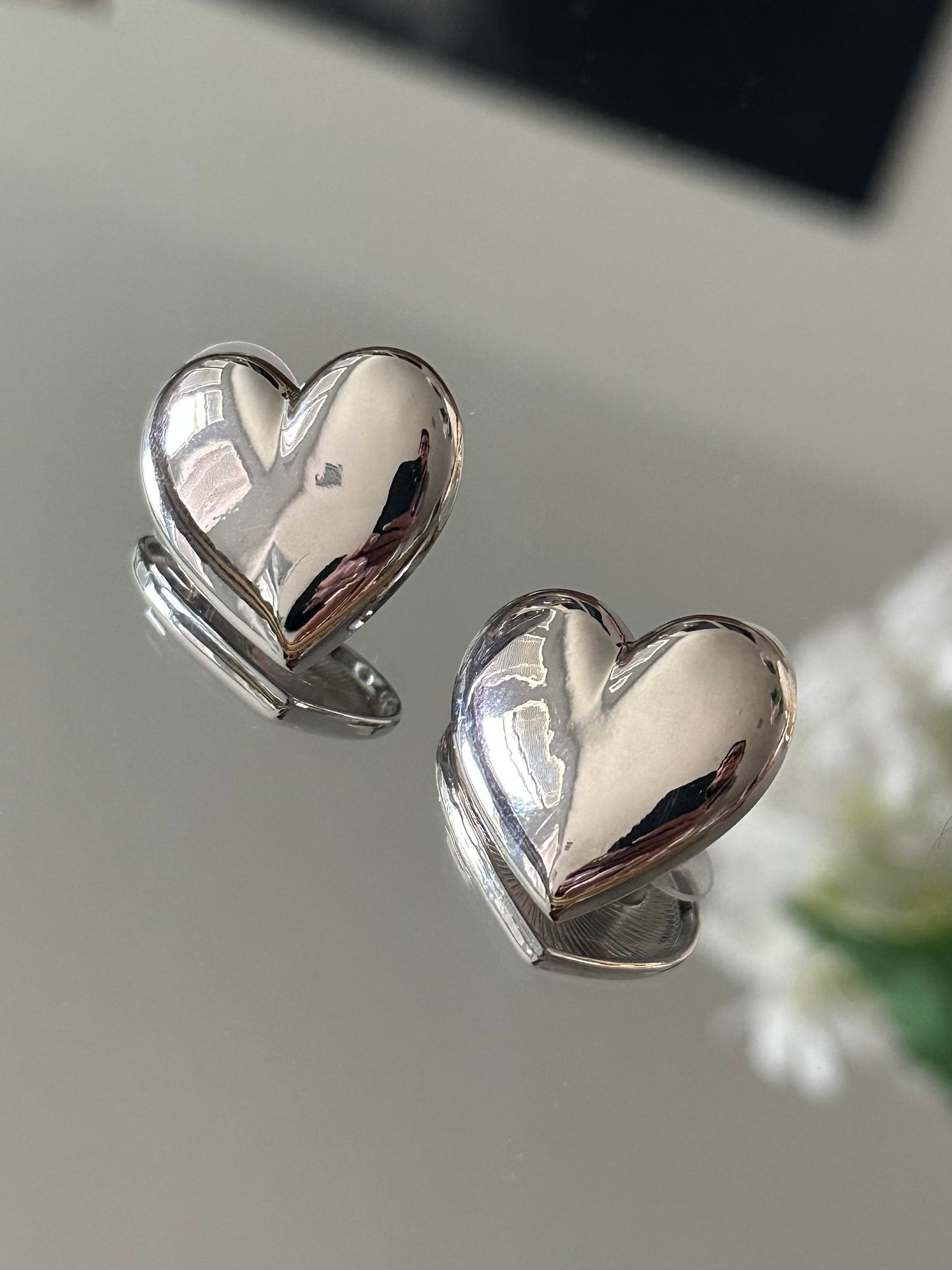 Silver Heart Earrings