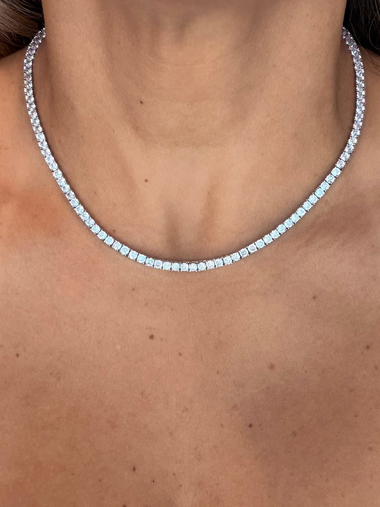 Crystal Tennis Necklace -Zirconia