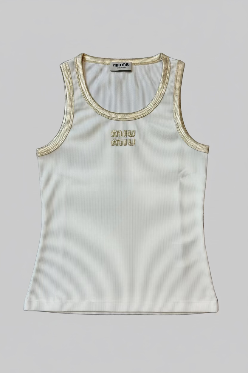 Tank top white with Gold