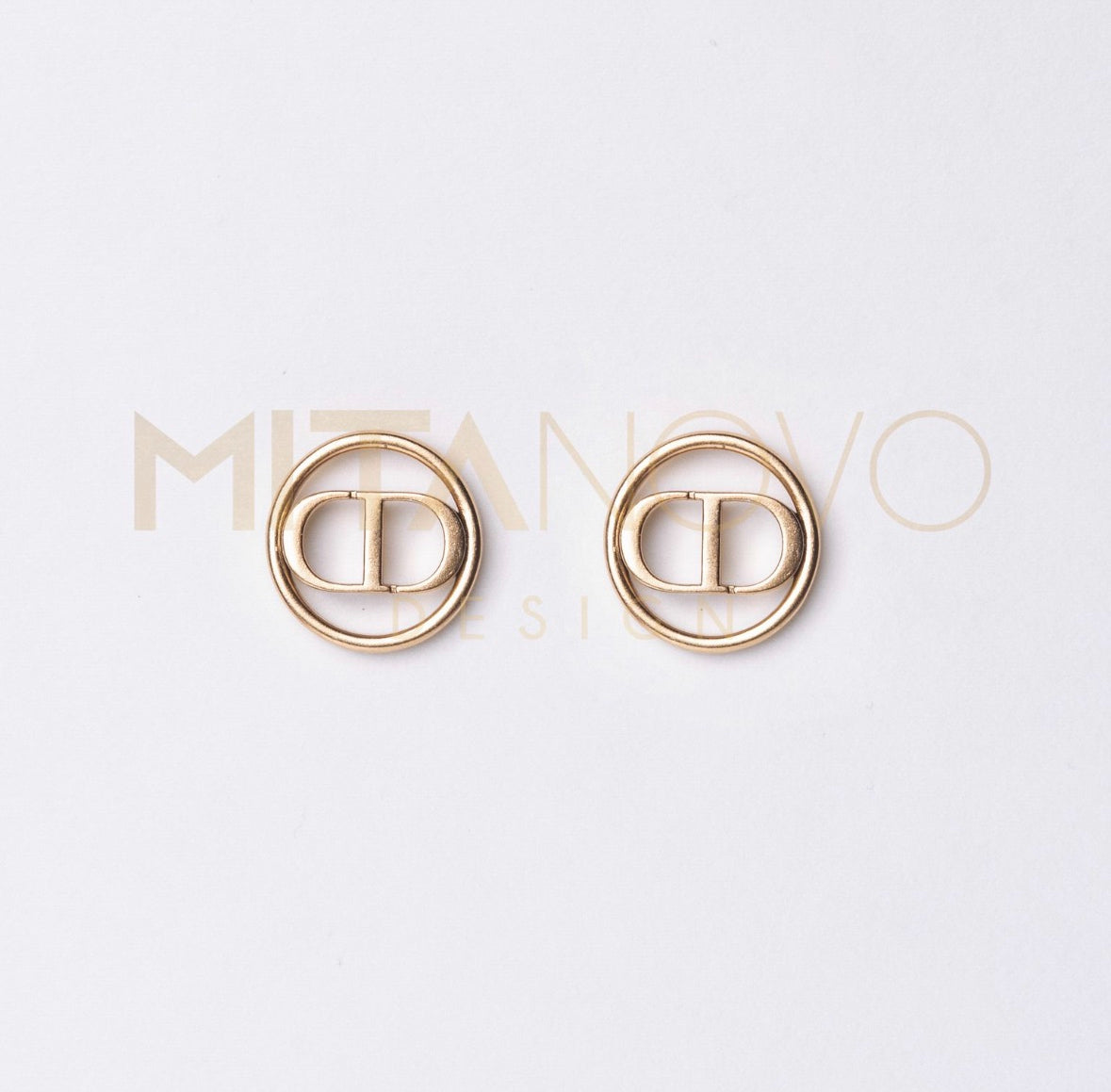 Gold Round Earrings