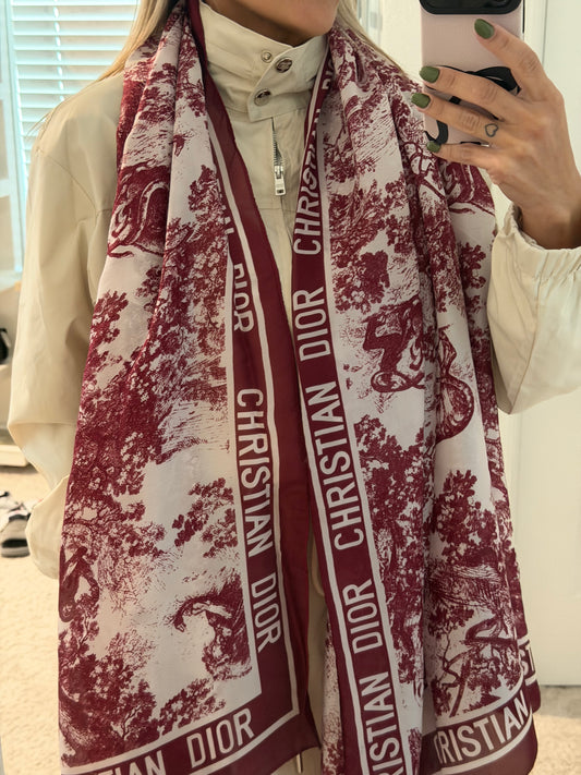 Burgundy Silk Scarf