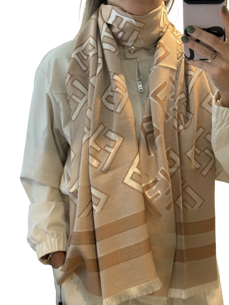 Beige cashmere and silk Scarf