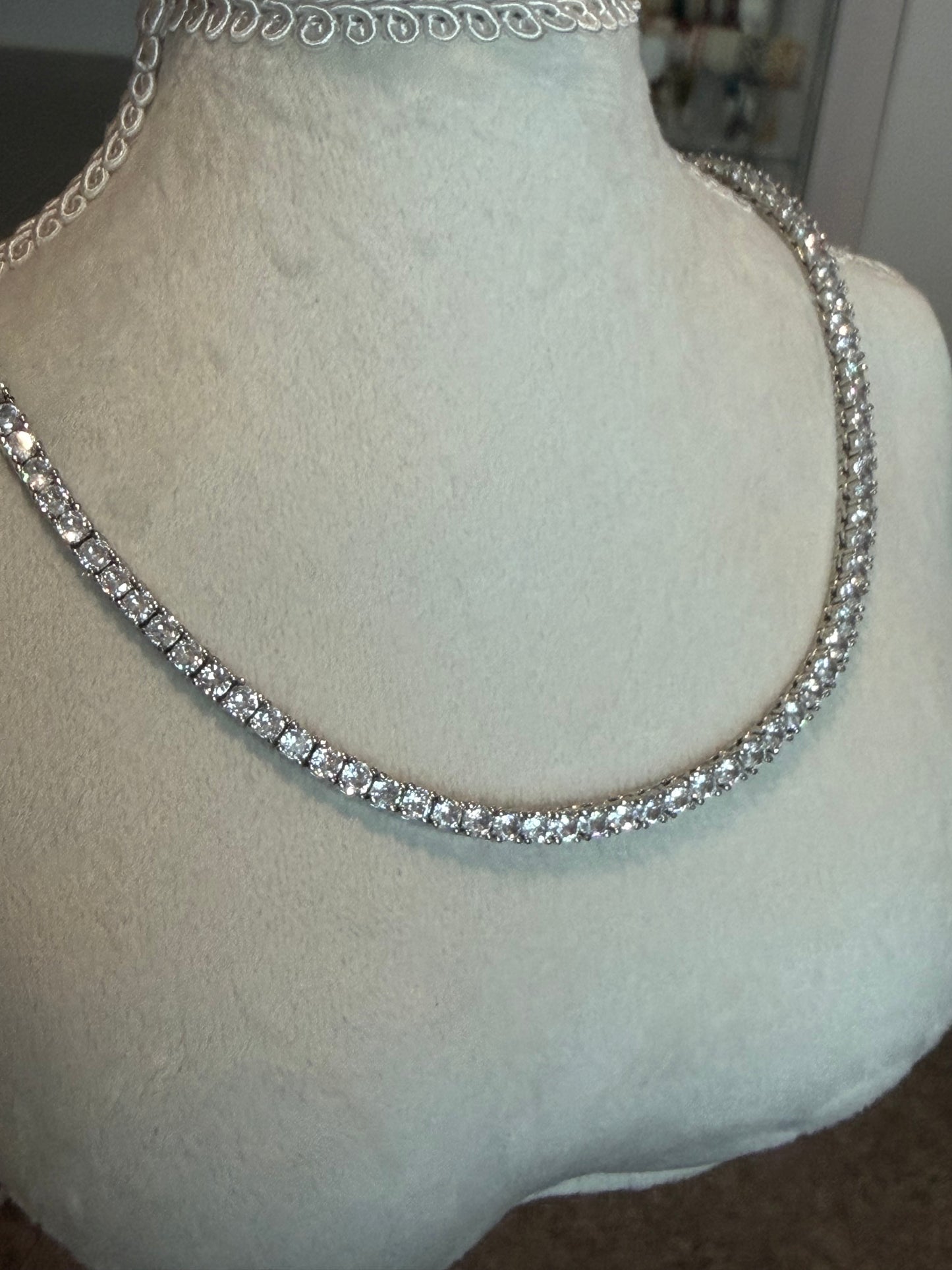 Crystal Tennis Necklace -Zirconia