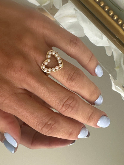 Heart Pearl Ring
