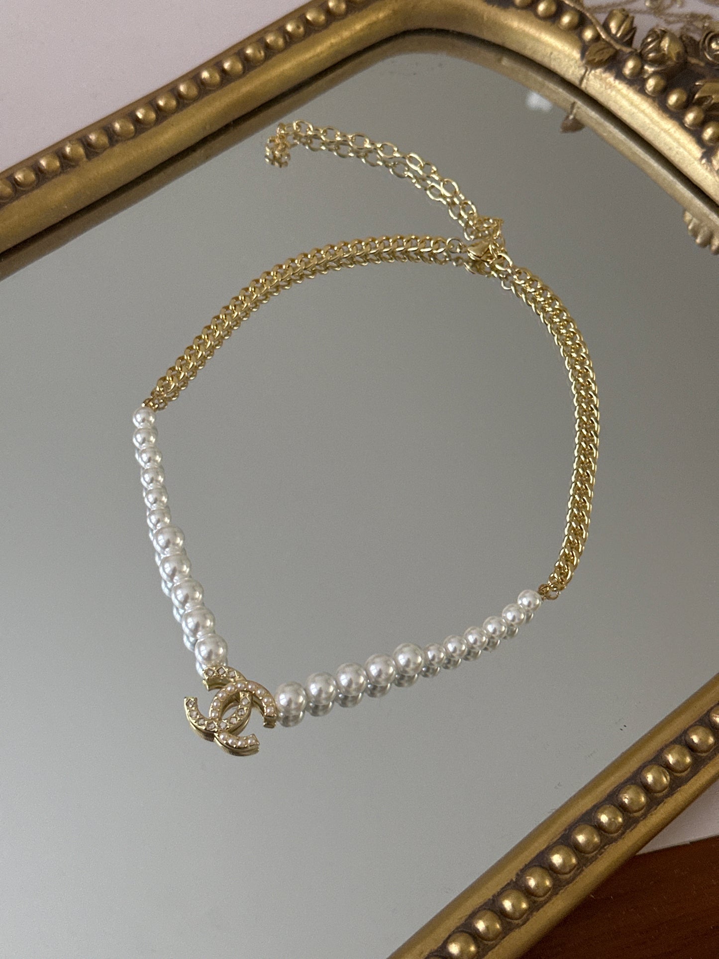 Gold Pearl Necklace