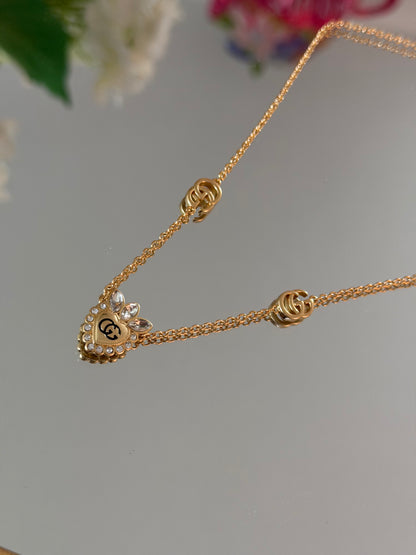 Gold Heart with stone