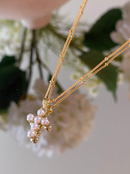 Mini Pearl Cross Necklace