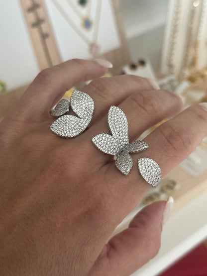 Silver Petal Bloom Ring