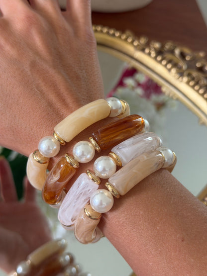 Riviera Pearl Acrylic Bracelet – Color Collection