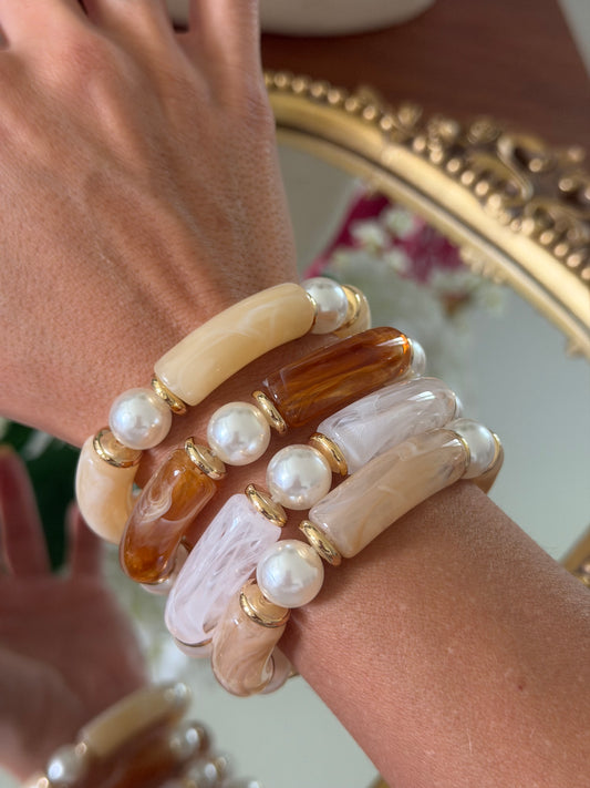 Riviera Pearl Acrylic Bracelet – Color Collection