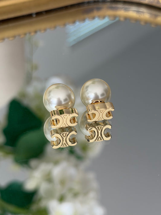 Gold Pearl Earrings