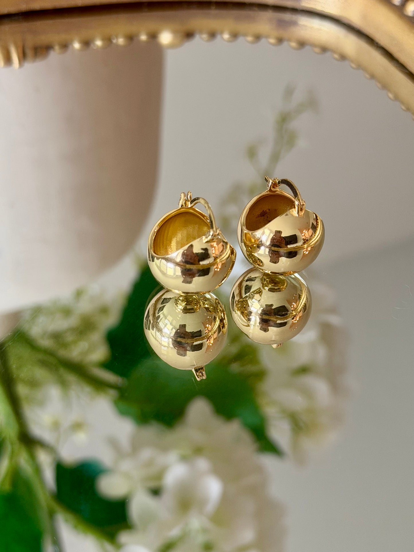 Gold Beads Hoops