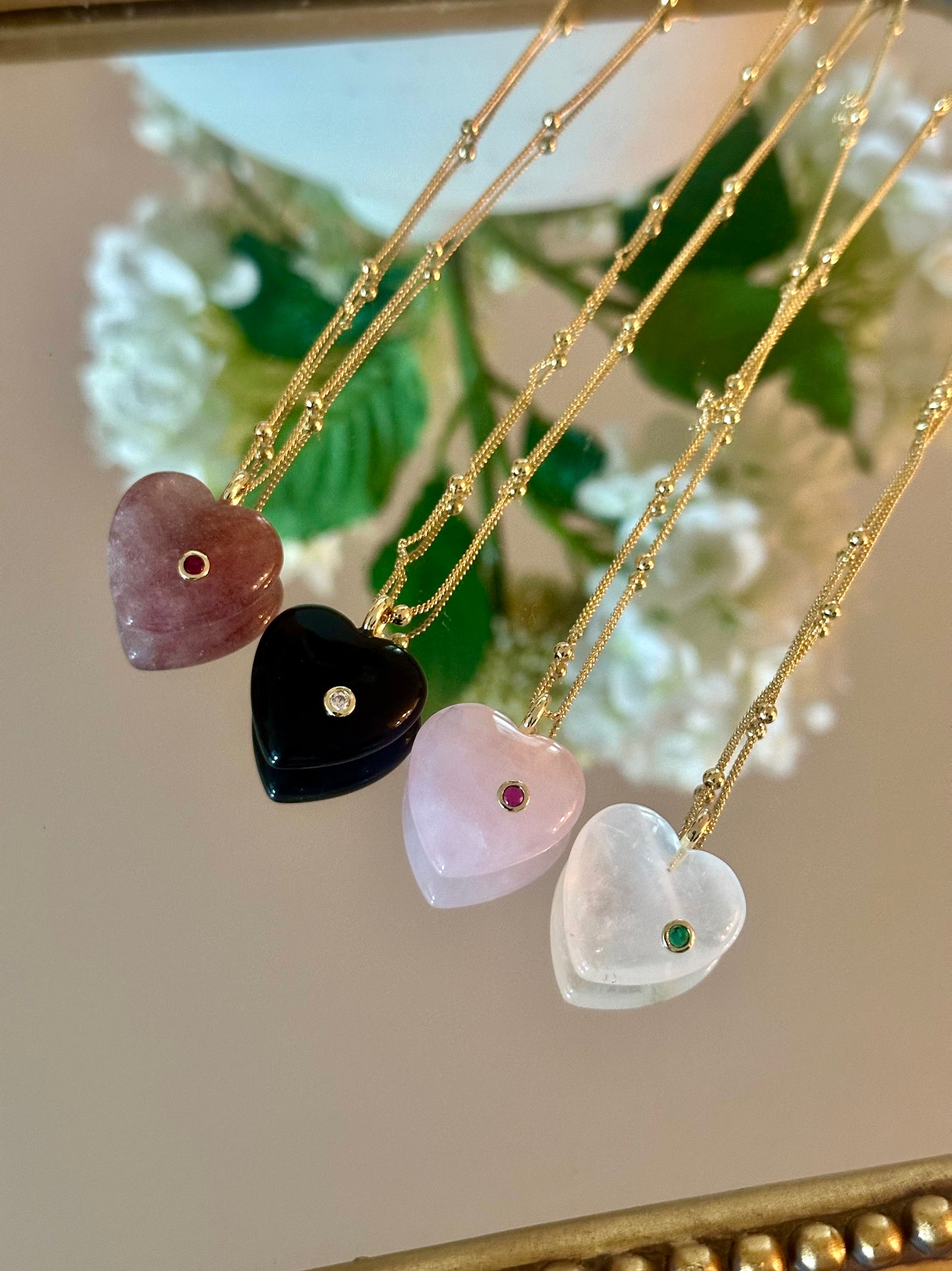Luxe Quartz Heart Necklace