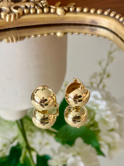 Gold Beads Hoops