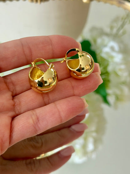 Gold Beads Hoops