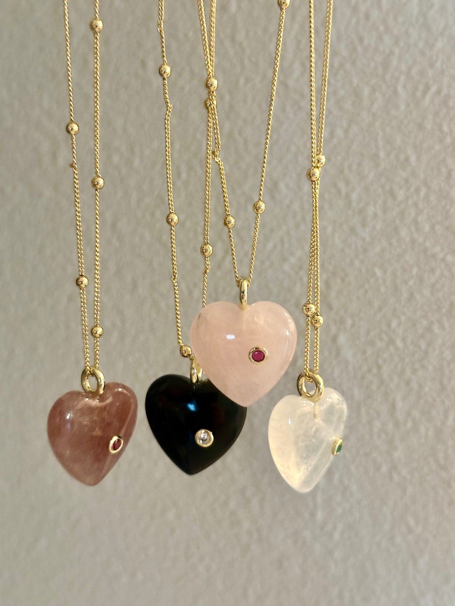 Luxe Quartz Heart Necklace
