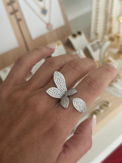Silver Petal Bloom Ring