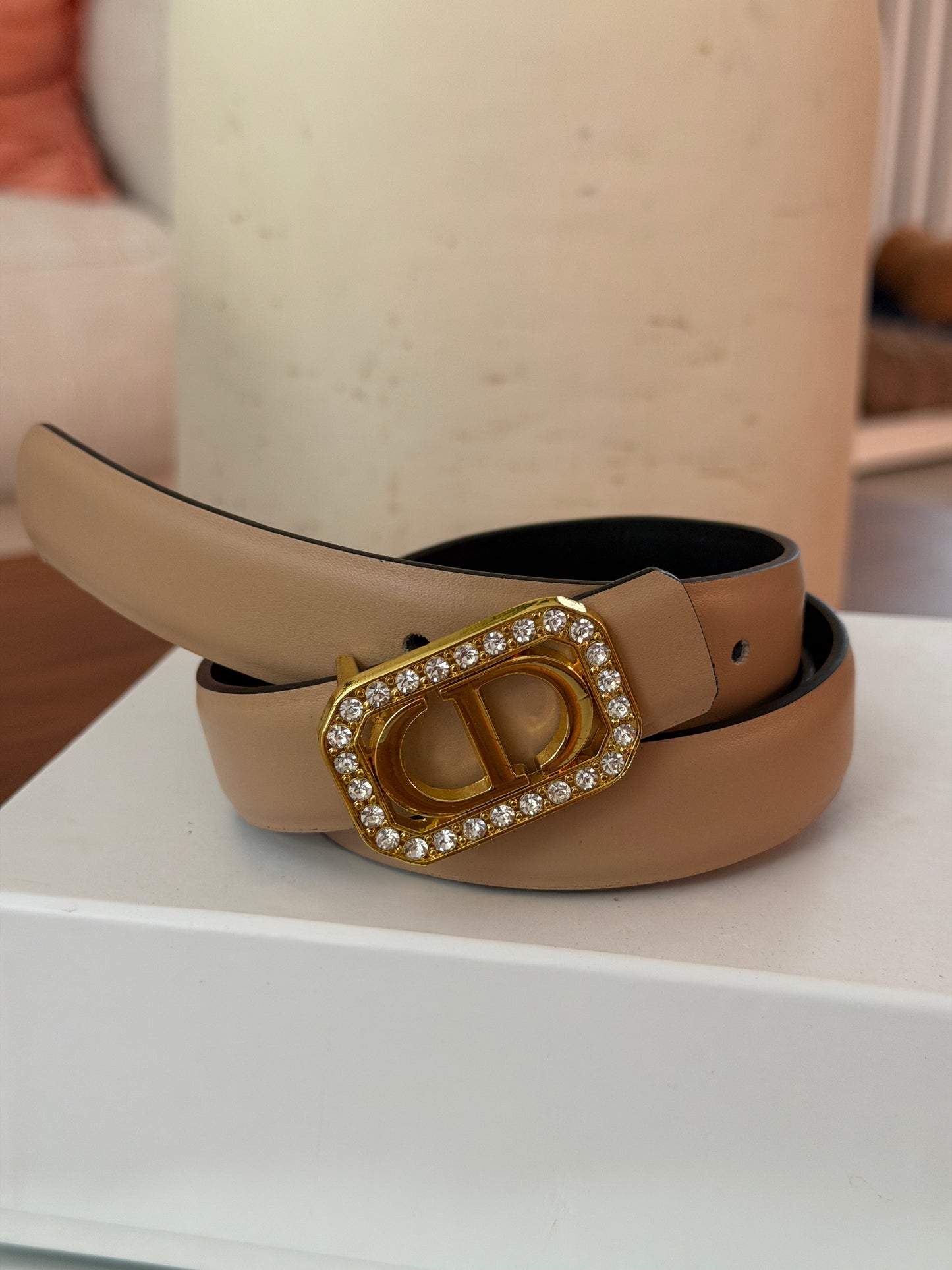 Nude Belt with Stone