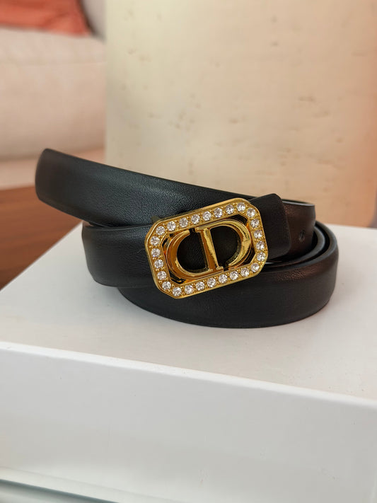 Black Belt with Stone