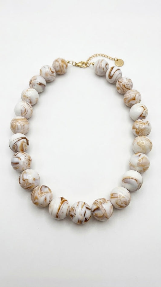 Marbel Bead statement  Necklace