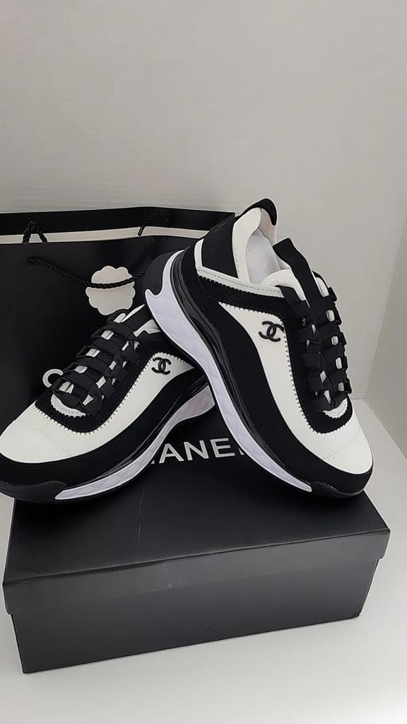 Black and white shoes