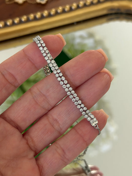 Adjustable Double Row Sparkle Bracelet