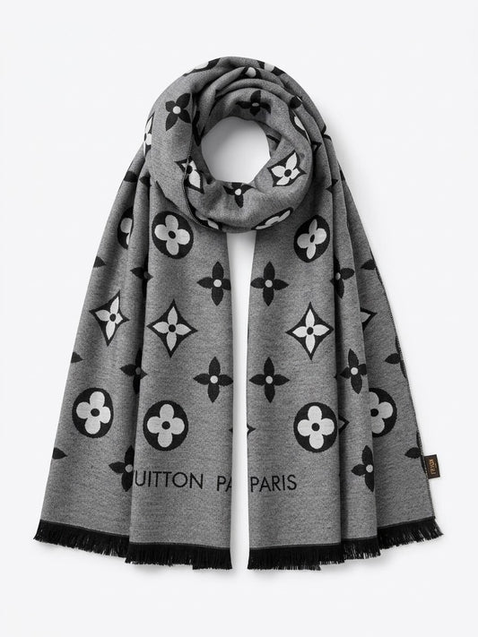 Silk Black and gray Scarf