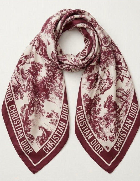 Burgundy Silk Scarf