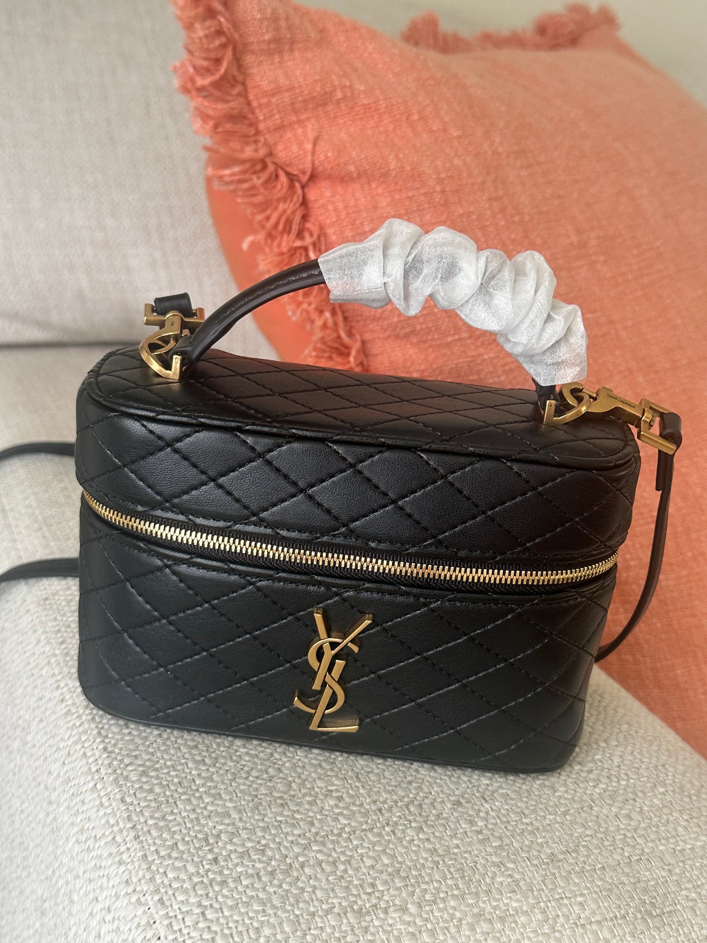 Black makeup bag with spacious cosmetic storage designed to keep beauty essentials organized during travel and daily use