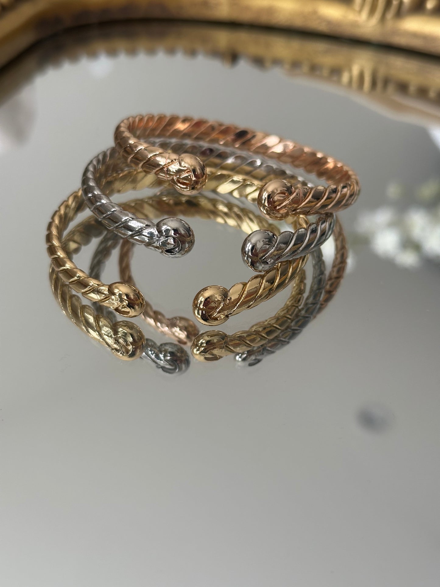 Set cuff bracelet with elegant modern design created for comfortable everyday fashion styling for women