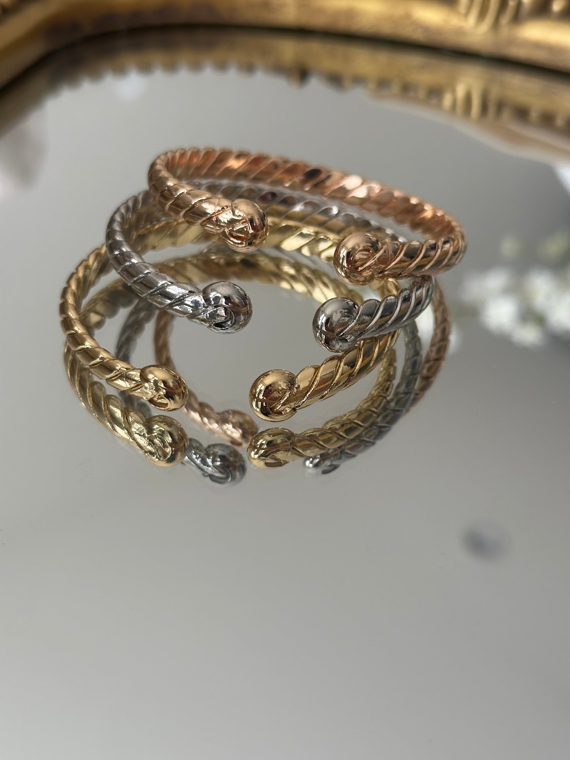 Set cuff bracelet with elegant modern design created for comfortable everyday fashion styling for women